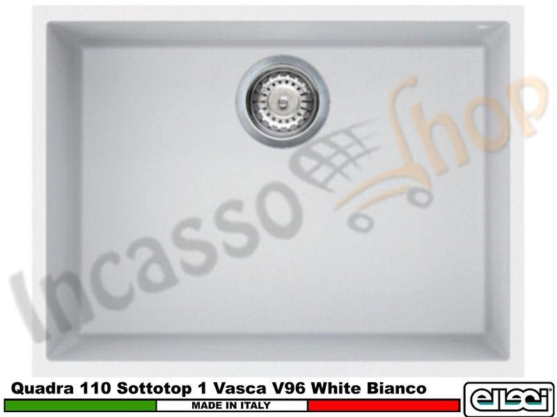 Lavello Quadra 110 Sottotop 58X44 1 Vasca Vitrotek 3G V96 White