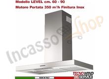 Cappa Parete a T 90 Tecnowind LEVEL BASIC INOX K326I0041 Motore 350 m³/h Class.D