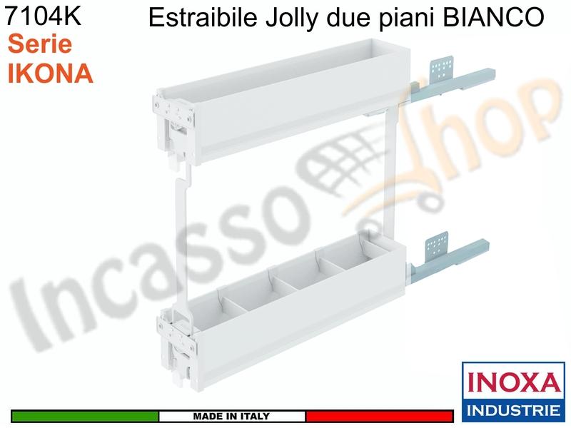 [Solo CARICO SCARICO] Carello Jolly Estraibile IKONA 7104KY/15PB Base 15 BIANCO