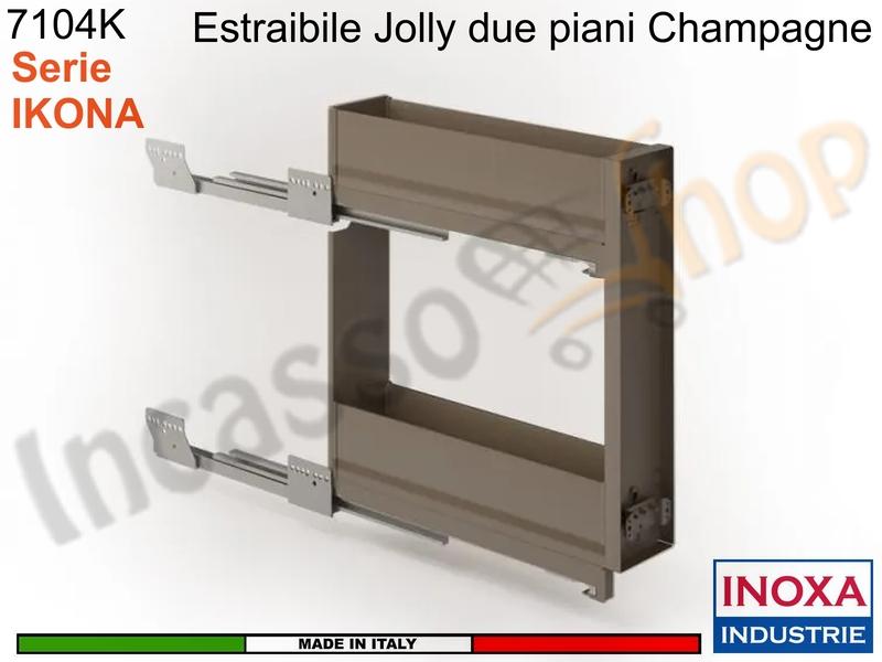 [Solo CARICO SCARICO] Carello Jolly Estraibile IKONA 7104KY/15PCH Base 15 CHAMPAGNE