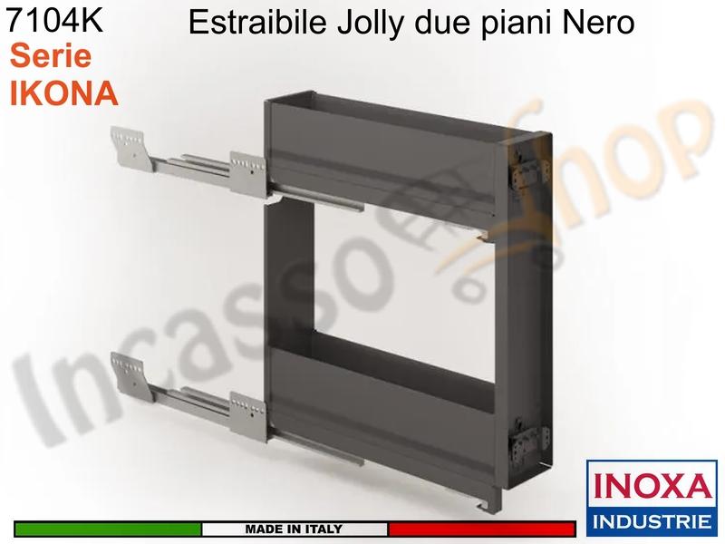 [Solo CARICO SCARICO] Carello Jolly Estraibile IKONA 7104KY/15PN Base 15 NERO