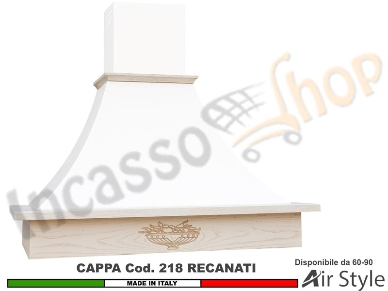 Cappa Parete Rustica Recanati 60 - 90 Trave Legno Frassino o Tiglio Grezzo