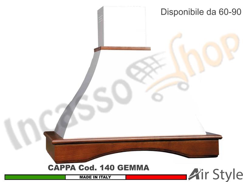 Cappa Parete Rustica GEMMA 60/90 Legno Frassino /Tiglio Grezzo + MOTORE 420 m³/h