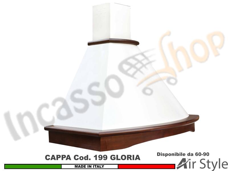 Cappa Parete Rustica GLORIA 60/90 Legno Frassino /Tiglio Grezzo + MOTORE 420 m³/h