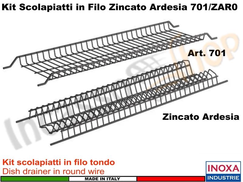 Kit Scolapiatti Filo Zincato ARDESIA Pensile 60 701/60ZARP0 compreso di Scatola