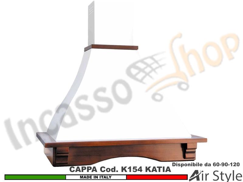 Cappa Rustica KATIA 60/90/120 Legno Frassino/Tiglio Grezza + MOTORE 420 m³/h