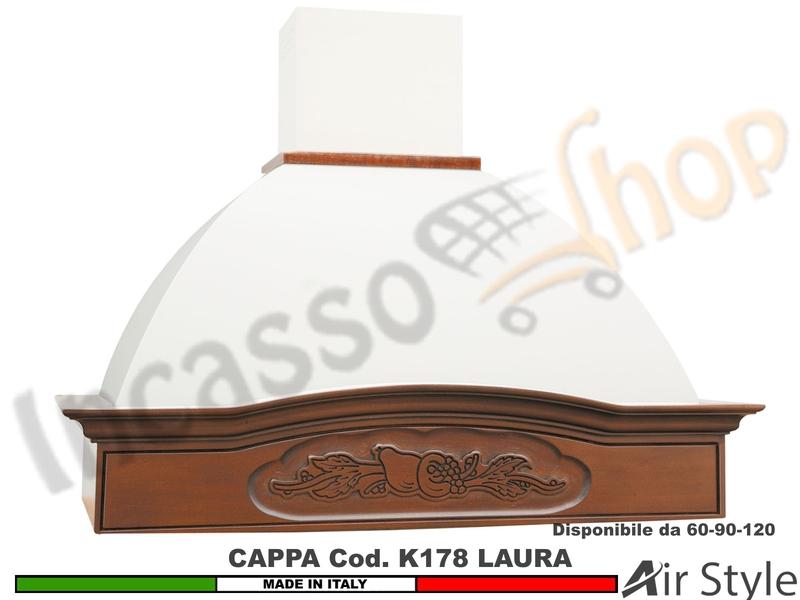 Cappa Rustica LAURA 60/90/120 Legno Frassino/Tiglio Grezza + MOTORE 420 m³/h