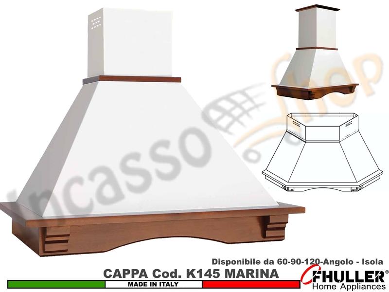 Cappa Rustica MARINA 60/90/120/ANGOLO/ISOLA Legno Frassino/Tiglio Grezza + MOTORE 420 m³