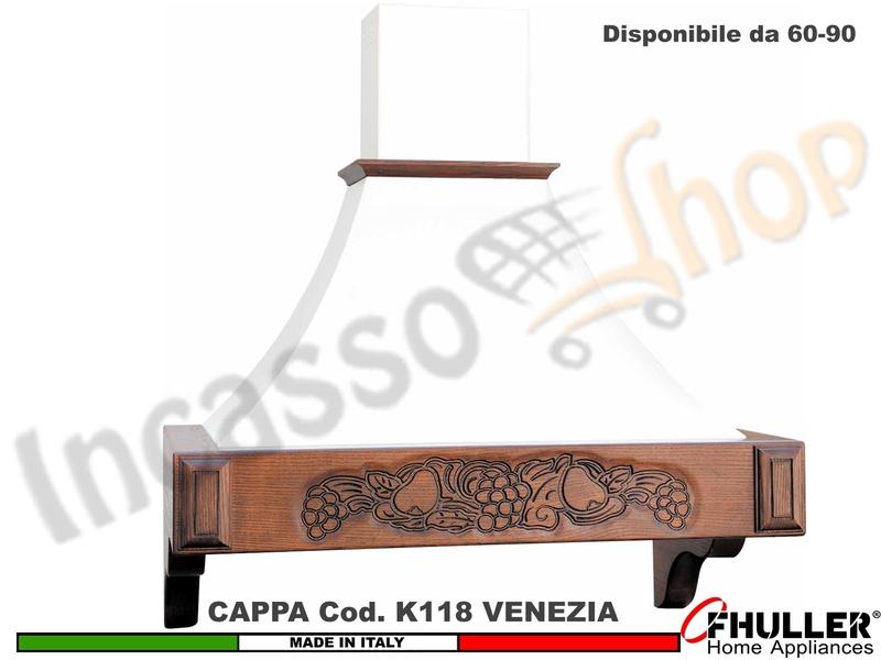 Cappa Parete Rustica VENEZIA 60 - 90 Legno Frassino /Tiglio Grezzo + MOTORE 420 m³