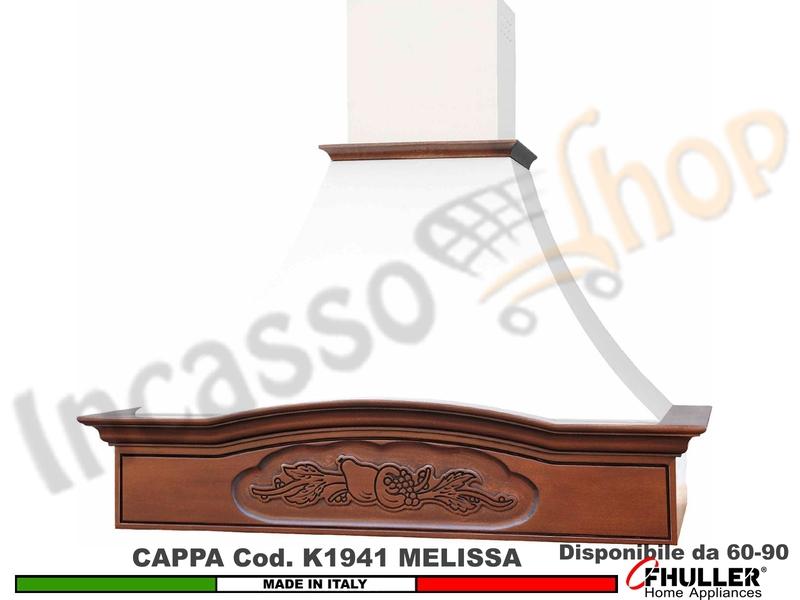 Cappa Parete Rustica MELISSA 60 - 90 Legno Frassino /Tiglio Grezzo + MOTORE 420 m³