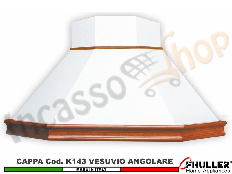 Cappa Angolo VESUVIO 103X103 Legno Frassino o Tiglio Grezzo + MOTORE 420 m³/h