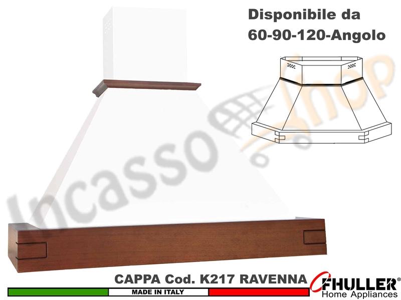 Cappa Parete Rustica RAVENNA 60-90-120-Angolo Legno Frassino / Tiglio Grezzo + MOTORE 420m³