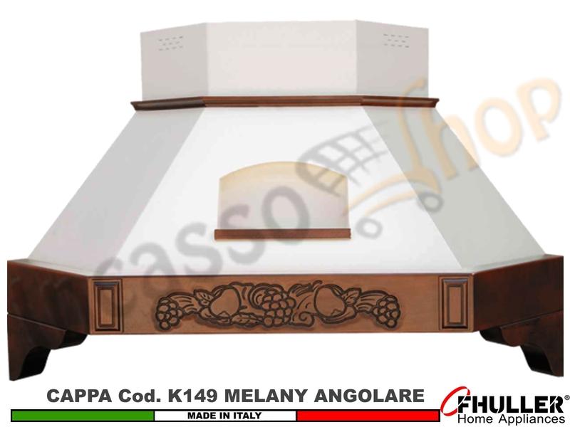 Cappa Angolo MELANY 103X103 Legno Frassino o Tiglio Grezzo + MOTORE 420 m³/h