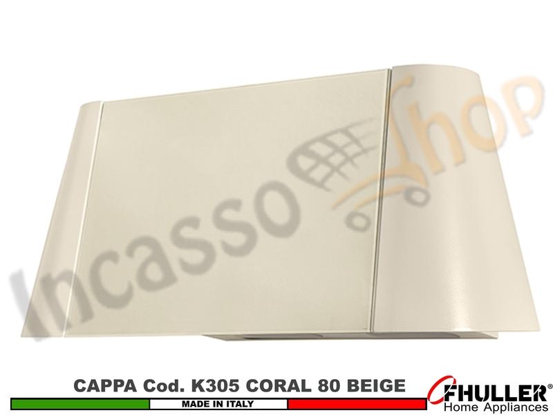 Cappa Parete Moderna 80 CORAL K305 BG Verniciata Beige - Vetro Beige