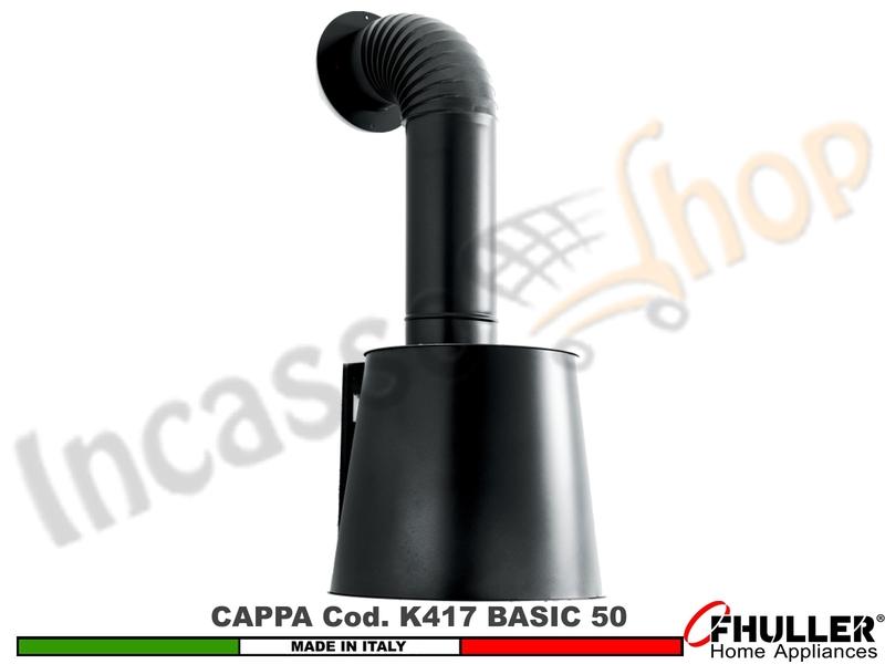 Cappa Cucina Parete Moderna 50 BASIC K417 BC Diametro 50 Verniciata Bianca