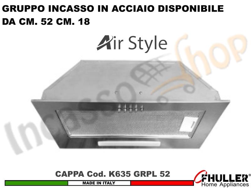 Cappa Gruppo incasso Cucina Moderna 52 Interno Pensile GRPL 52 K 625 IX