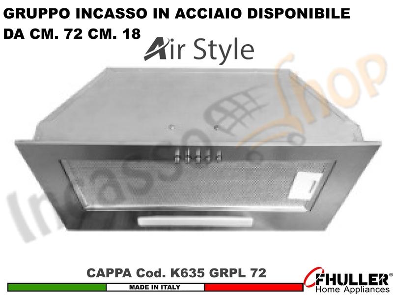 Cappa Gruppo incasso Cucina Moderna 72 Interno Pensile GRPL 72 K 625 IX