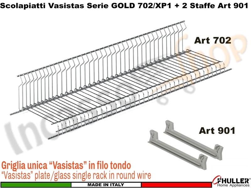 Scolapiatti Griglia Unica VASISTAS INOX 702 Pensile 40 Interno 35,6 + 2 Staffe 901