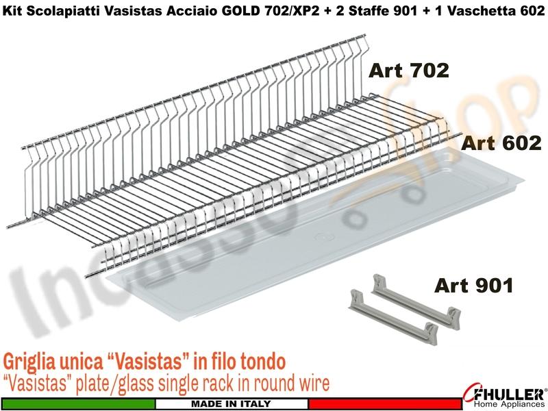 Scolapiatti Griglia Unica VASISTAS INOX 702 Pensile 40 Interno 35,6 + 2 Staffe Vaschetta