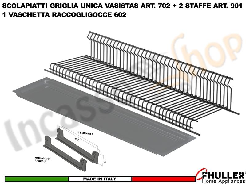 Scolapiatti Griglia Unica VASISTAS ARDESIA 702 Pensile 60 Interno 55,6 + 2 Staffe +Vaschetta