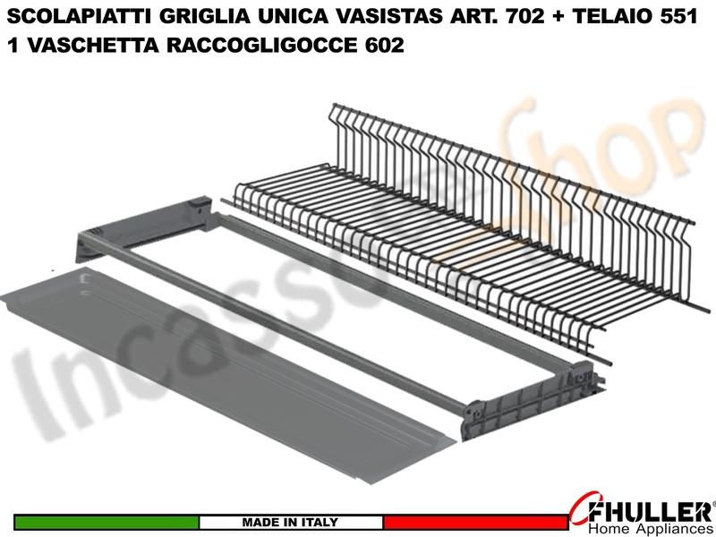 Scolapiatti Griglia Unica VASISTAS ARDESIA 702 Pensile 60 Interno 55,6 + Vaschetta + Telaio